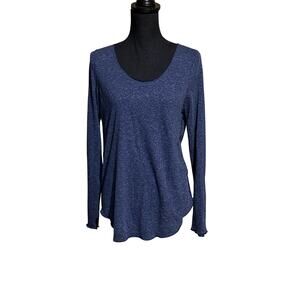 Vero Moda Blue Scoop Neck Long Sleeve Top Women's Medium